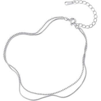 Silenti Jewelry Сребърна гривна за крак "Самоконтрол