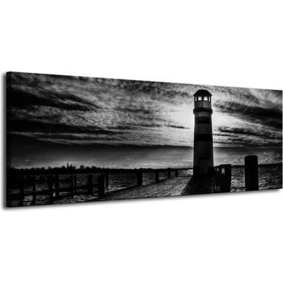 Černobílý maják plátno 1 100x40