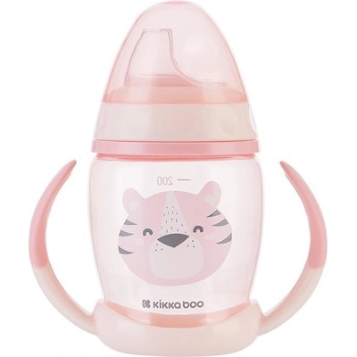 KikkaBoo Чаша със силиконов накрайник Kikkaboo 200мл Happy face - Pink (31302030070)