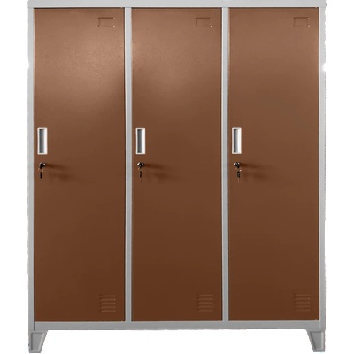 МЕТАЛЕН ШКАФ cr-1604-3 jz - СИВ/СВЕТЛО КАФЯВ