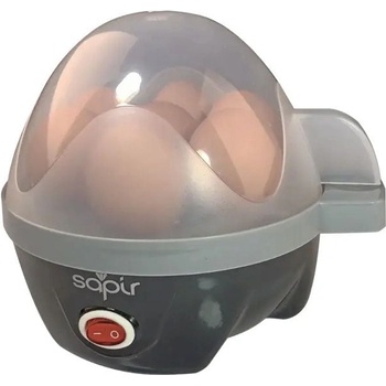 Sapir Яйцеварка sapir sp 1982 a, 350w, 7 яйца, Приставка за готвене на пара, Черен (9999100005)
