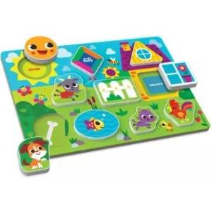 KIDS HITS Детски хитове: дървен пъзел за съчетаване на форми - Ферма