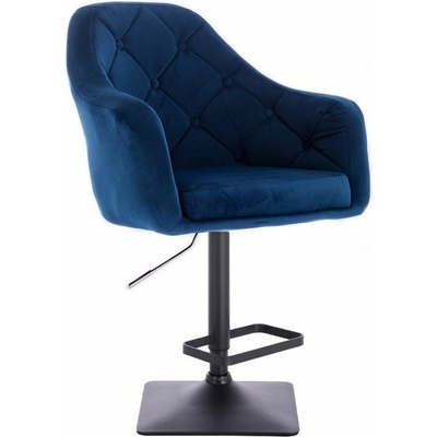 LuxuryForm Design Andora Velur na čiernej hranatej podstave modrá
