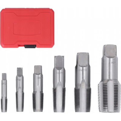 Závitníky trubkové 6 ks ocel uhlíková 1/8" 1/4" 1/2" 3/8" 3/4" 1"