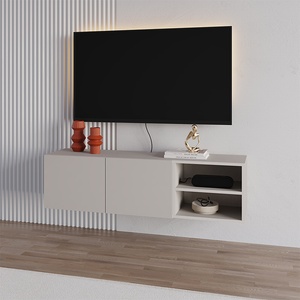 TopMebel Конрад TopMebel меламинов стенен тв шкаф в цвят пясъчник 140x35x38cm