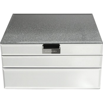 Stackers Glass Ombre тройна кутия за бижута, графитена (74914)