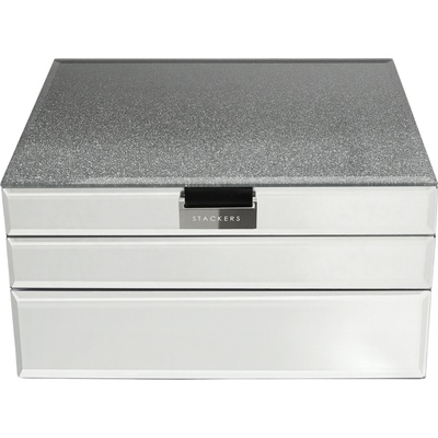Stackers Glass Ombre тройна кутия за бижута, графитена (74914)