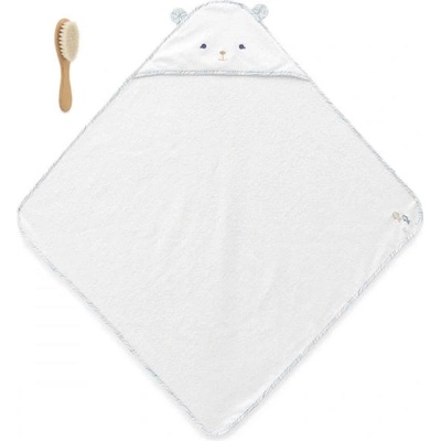 Kaloo Petit Calme Комплект за къпане за бебета с хавлия и мека четка за разресване