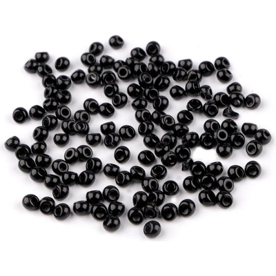 Stoklasa Plastové korálky kapky, imitace rokajlu 4,7x5,3 mm Balení: 10 g, Varianta: 7 černá 7 černá