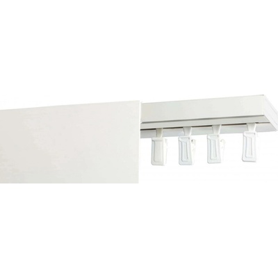 Garnyze-levneCZ Stropní garnýže kolejnicová jednořadá PVC komplet s krycím čelem 9 cm 3 m
