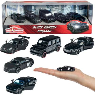 Majorette Black Edition sada 5 černých kovových autíček