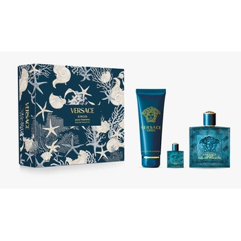 Versace Eros Подаръчен комплект, парфюмна вода 100ml + парфюмна вода 5ml + Shower gel 150ml, мъже