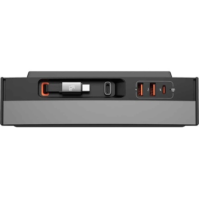 Baseus T-Space Series USB хъб за Tesla Model 3 / Y с вграден USB-C кабел, 45W, черен,