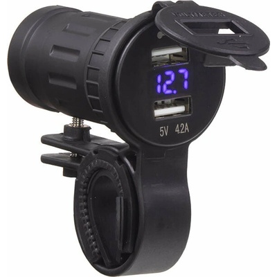 Nabíjačka USB STU 34705 s voltmetrom na motocykel