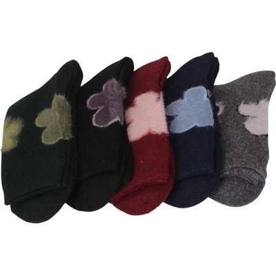 Комплект от 5 чифта дамски термо чорапи с цвете