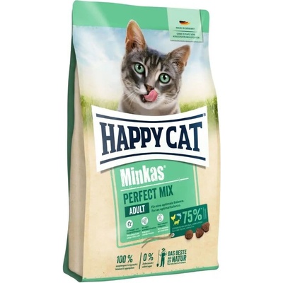 HAPPY CAT Minkas Perfect Mix Kuře ryba jehněčí krmivo pro kočky 10 kg