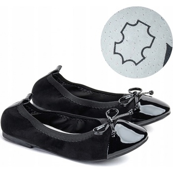 Wojtyłko 5BA22013 dívčí balerínky polobotky černé