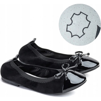 Wojtyłko 5BA22013 dívčí balerínky polobotky černé