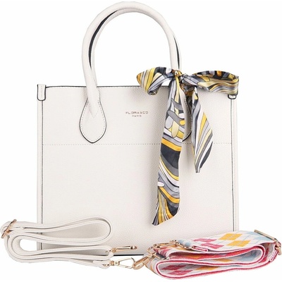 FLORA&CO bílá středně velká elegantní kabelka do ruky H6935