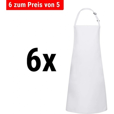G.Gastro 6 ks Karlowsky Zástěra s laclem Basic bílá D9785977
