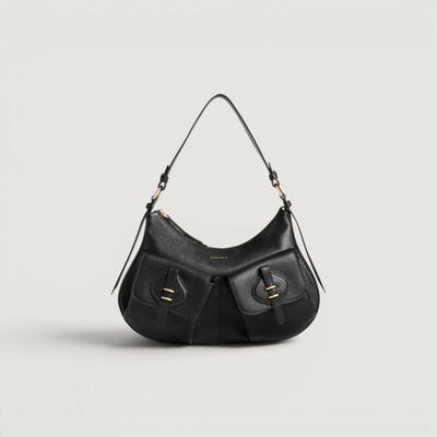 Coccinelle MAVERY POCKET MEDIUM kožená kabelka Noir