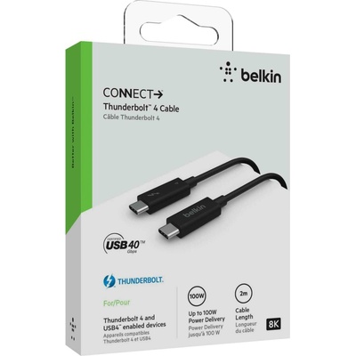 Belkin INZ002bt2MBK Thunderbolt 4 (USB-C/USB-C konektor) až 100W, 2m