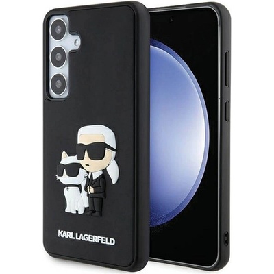 KARL LAGERFELD Луксозен Калъф за SAMSUNG S24 Plus, KARL LAGERFELD 3D Rubber Karl & Choupette Case, Черен (KLHCS24M3DRKCNK)