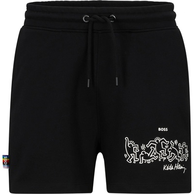 Boss Поларени къси панталони Boss Women's Haring Relaxed Fit Fleece Jogger Shorts - Black