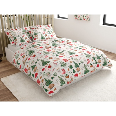 Textilomanie bavlna obliečky MAGIC CHRISTMAS biele 70x90 140x200