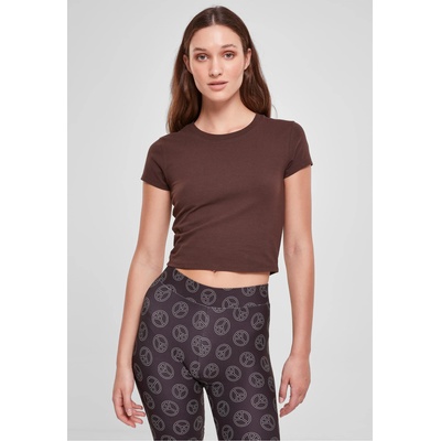 Urban Classics Дамска къса тениска в кафяв цвят Urban Classics Ladies Cropped TeeUB-TB2754-00075 - Кафяв, размер XXL
