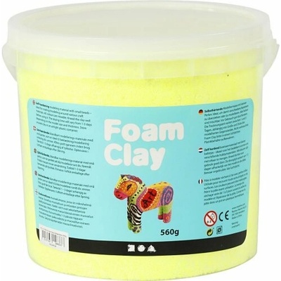 Creative Samotvrdnoucí modelovací pěnová kuličková hmota Foam Clay NEON ŽLUTÁ 560g
