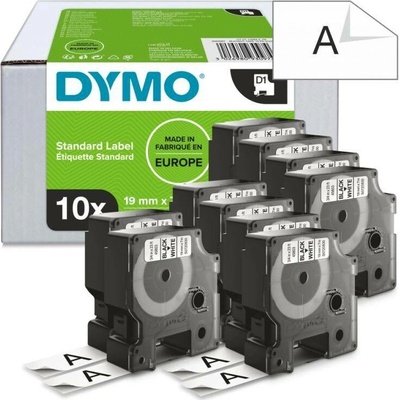Páska Dymo D1, 19mm (45803) bílá, černý tisk, 7m - 10ks