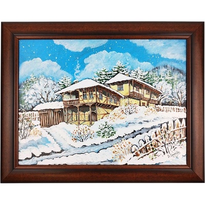КАРТИНА "ЗИМА ВЪВ ВАРОША ЛОВЕЧ" АКРИЛ