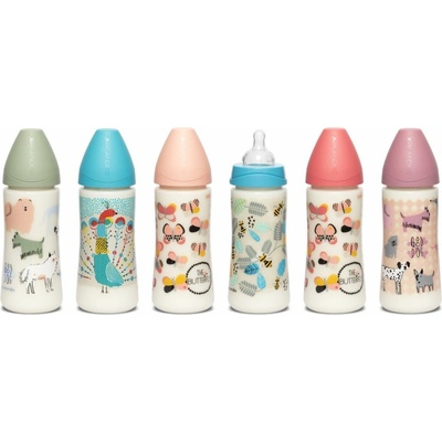 Suavinex fľaška okrúhly cumlík silikon zelená pes 360 ml