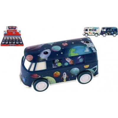 Teddies Autobus vesmír plast 13cm na setrvačník 2 barvy