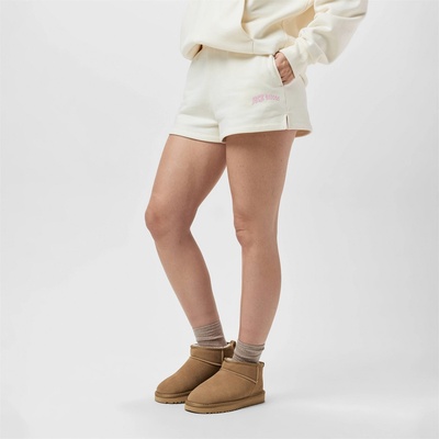 Jack Wills Поларени къси панталони Jack Wills Women's Graphic Fleece Jogger Shorts - Vintage White
