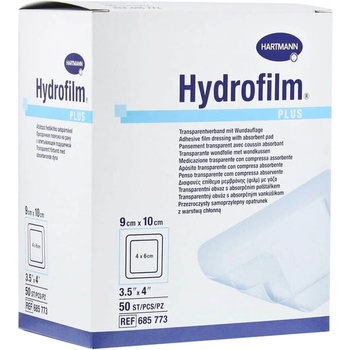 HARTMANN Hydrofilm Plus Прозрачна филм-превръзка с абсорбираща подложка 9cm x 10cm 50 бр