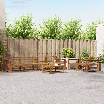 vidaXL Комплект дивани за открито 7 pcs Естествен (3367232)