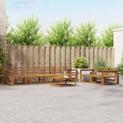 vidaXL Комплект дивани за открито 7 pcs Естествен (3367232)