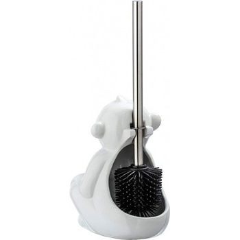 Wenko WC kefa a držiak Monkey Quiet 22 cm keramický biely