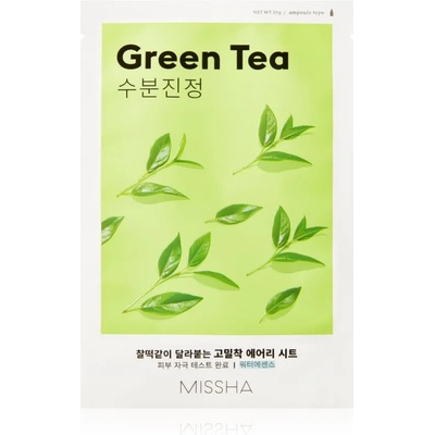 Missha Airy Fit Green Tea успокояваща платнена маска със зелен чай 19 гр