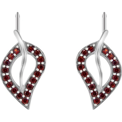 Český granát náušnice stříbrné 131432