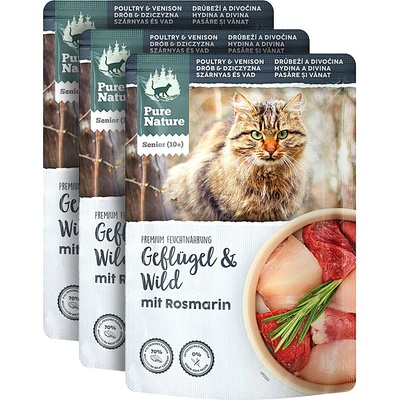 Pure Nature Cat Senior Drůbeží a Zvěřina s rozmarýnem 85 g