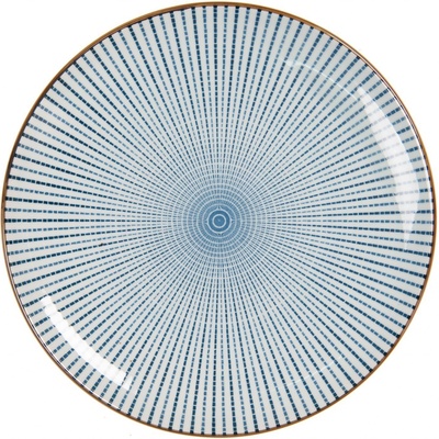 Clayre & Eef Dezertní talíř s modrým zdobením BlueLine 21 cm