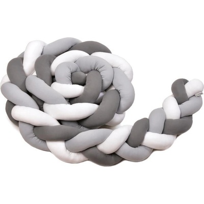 T tomi Pletený mantinel + vankúšik mráčik White + grey + anthracit