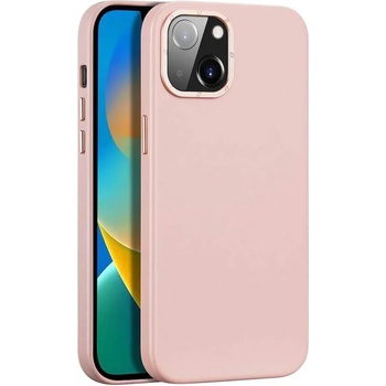 Dux Ducis Grit Faux Leather MagSafe Case - дизайнерски кожен кейс с MagSafe за iPhone 14 (розов)