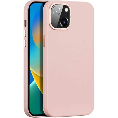 Dux Ducis Grit Faux Leather MagSafe Case - дизайнерски кожен кейс с MagSafe за iPhone 14 (розов)