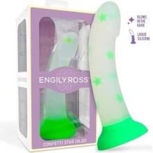 Engily Ross Dildox Glow-In-The-Dark Confetti Stars Liquid Silicone Dildo 17 cm