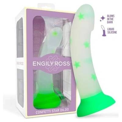 Engily Ross Dildox Glow-In-The-Dark Confetti Stars Liquid Silicone Dildo 17 cm