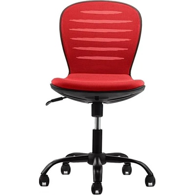 RFG Детски стол Flexy Black, дамаска и меш, червена седалка, червена облегалка